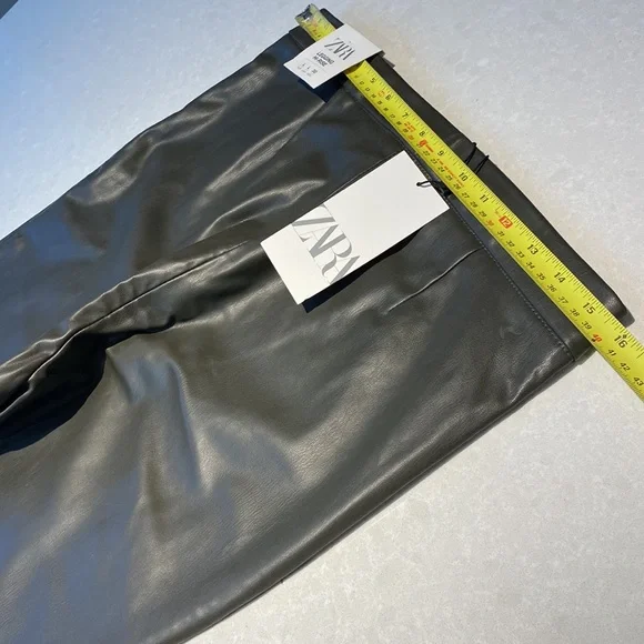 New Zara Forest Green Faux Leather Skinny Legging Pants Size L Wtags green⭐️⭐️⭐️ - Picture 7 of 17